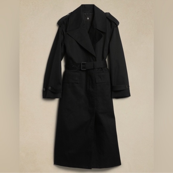 NWOT! Banana Republic Black Timeless Trench Coat - Multiple Sizes - Picture 2 of 7